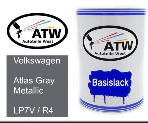 Volkswagen, Atlas Gray Metallic, LP7V / R4: 500ml Lackdose, von ATW Autoteile West.